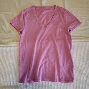 J. Crew Factory | Artist Slub Cotton V-Neck Tee (Pink)